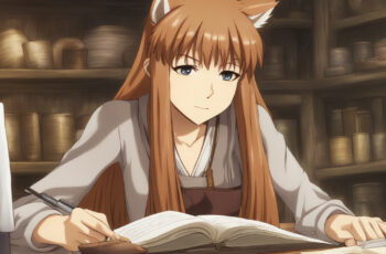 holo-wolf-girl-writing