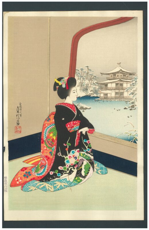 Maiko woodblock print