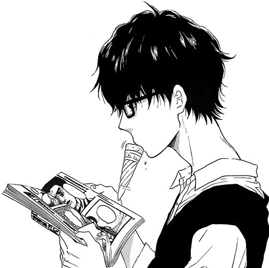 reading manga boy