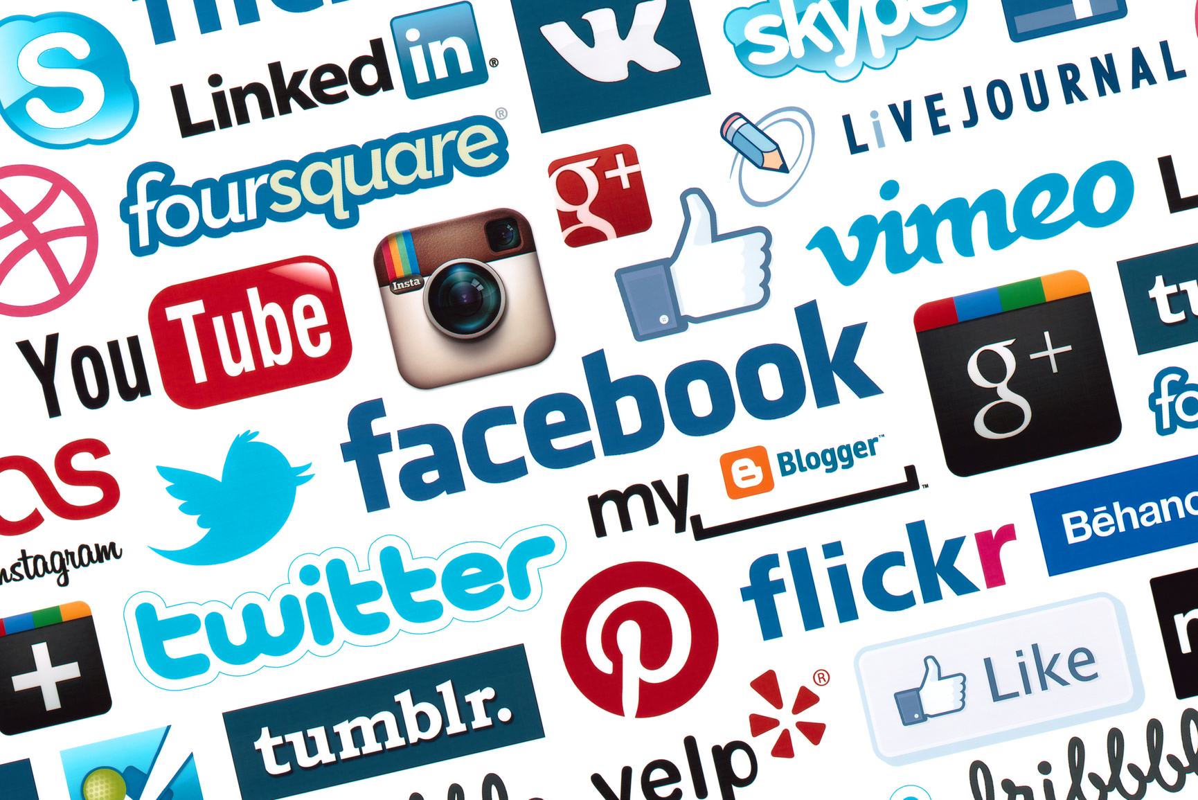 social media logo collage